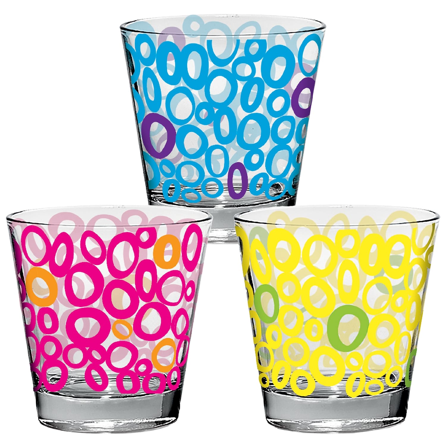Set 6 Bicchieri Vetro 250 ml Grandi Colorati per Acqua da Tavola Anell –  BigHouse Shop
