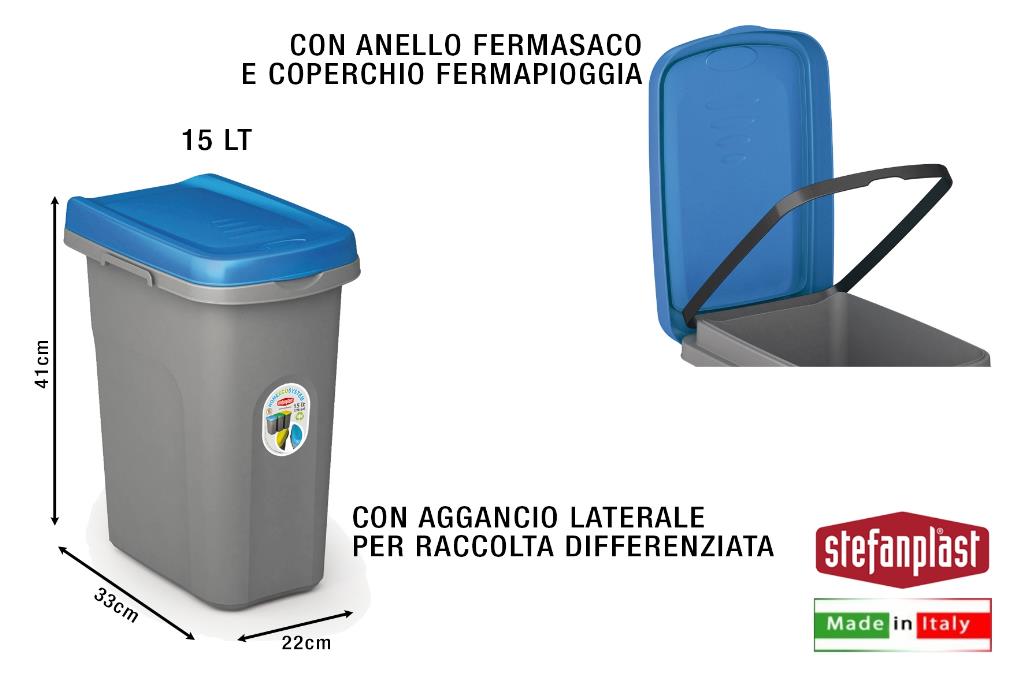 Cestino per la raccolta differenziata 14 l - Blu…